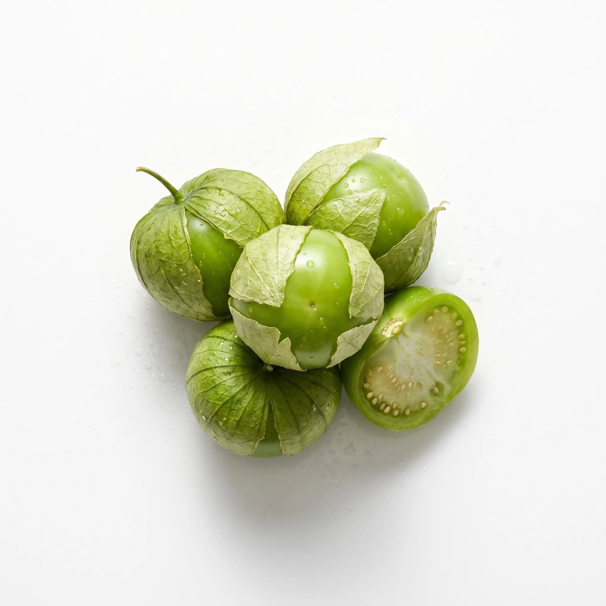 Tomate verde limpio